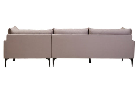 Troyes Grey Three Seat Right Chaise Sofa