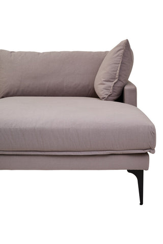 Troyes Grey Three Seat Right Chaise Sofa