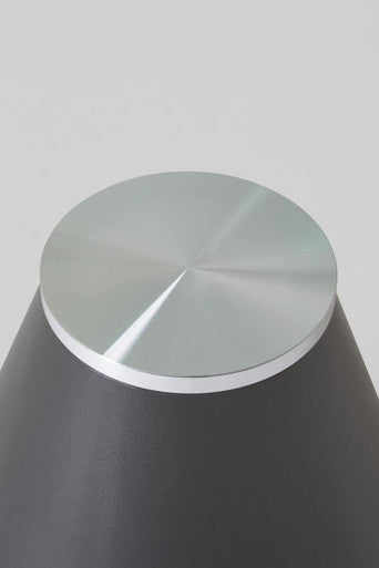 Clear Glass Round Top Coffee Table with Black Conical Metal Base, Azalea