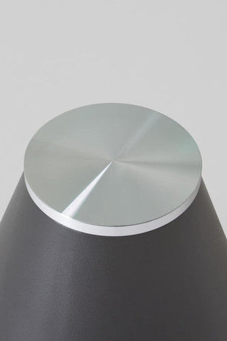 Clear Glass Round Top Coffee Table with Black Conical Metal Base, Azalea