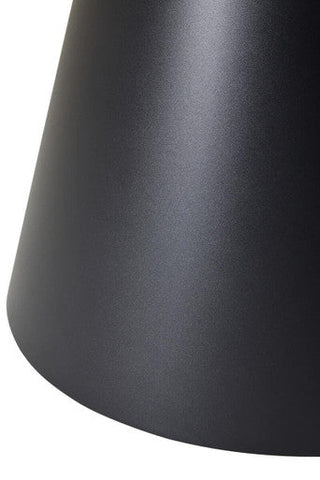 Black Metal Conical Base Round Dining Table with Clear Glass Top, Azalea