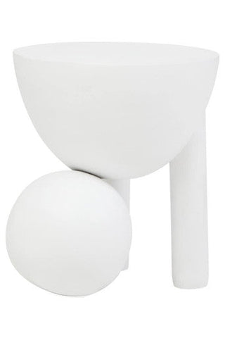 Walsa Whitewash Mango Wood Ball Detail Side Table