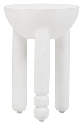 Walsa Whitewash Mango Wood Column Detail Round Side Table