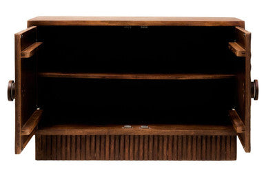 Sangar Two Door Mango Wood Carved Design Sideboard