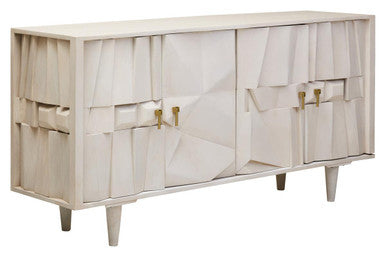 Sita Four Door Mango Wood Abstract Design Sideboard