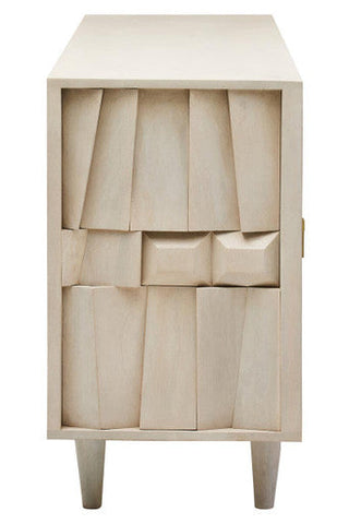 Sita Four Door Mango Wood Abstract Design Sideboard