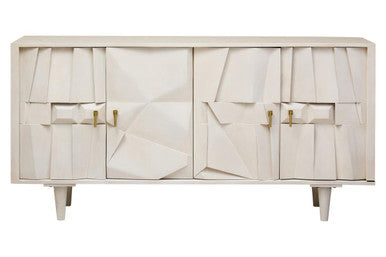 Sita Four Door Mango Wood Abstract Design Sideboard