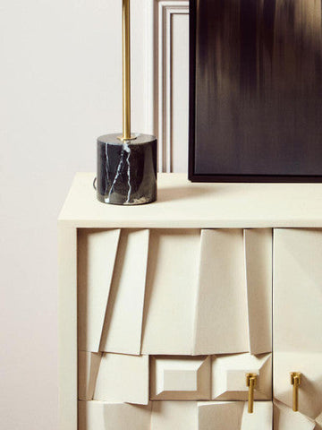 Sita Four Door Mango Wood Abstract Design Sideboard