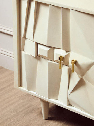 Sita Four Door Mango Wood Abstract Design Sideboard