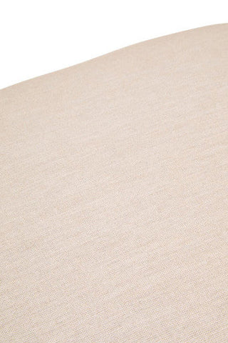 Parova Cream Linen Textured Footstool With Wood Base