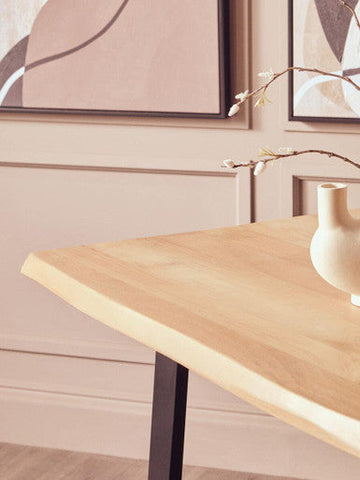 Persolo Mango Wood Live Edge Black Metal legs Dining Table