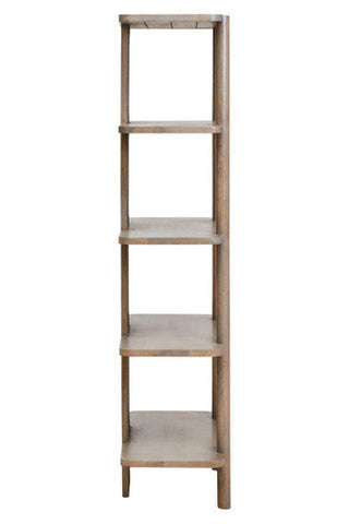 Torello Five Tier Grey Mango Wood Shelf Unit