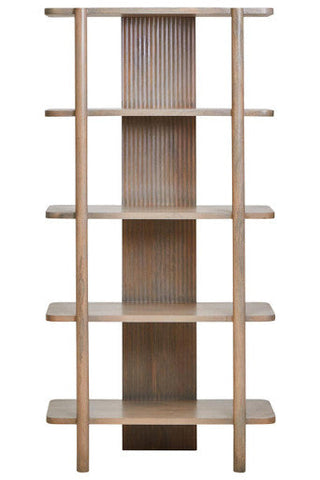 Torello Five Tier Grey Mango Wood Shelf Unit