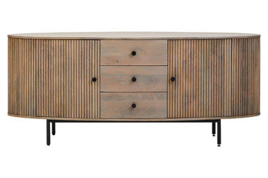 Torello Three Drawer Grey Mango Wood Sideboard