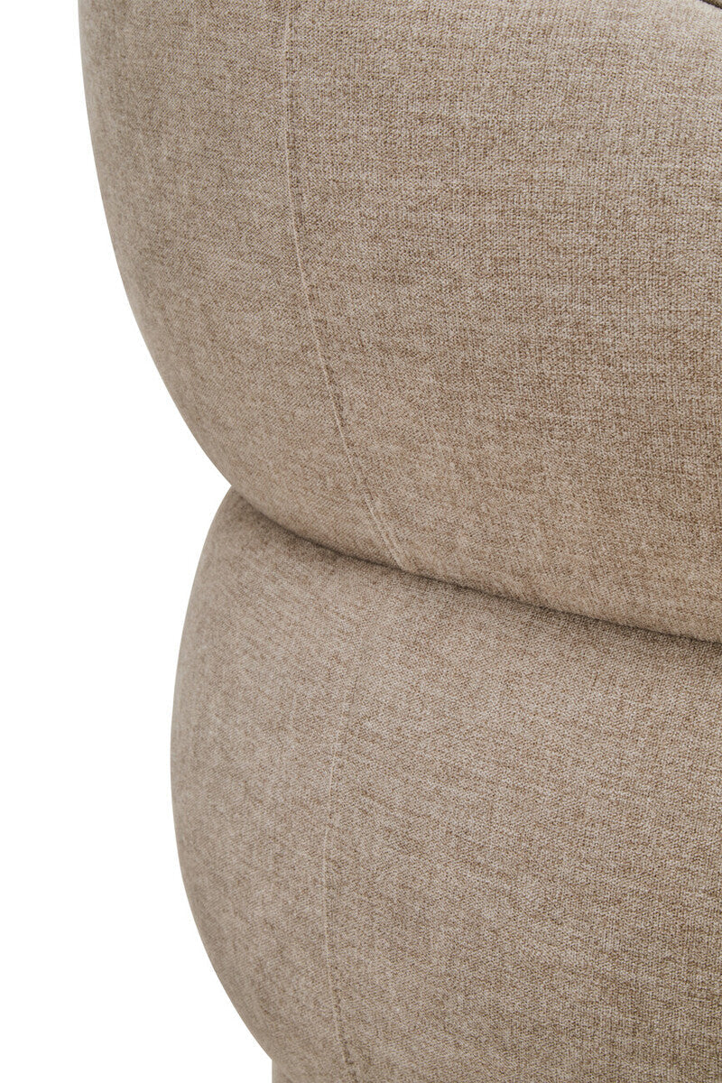 Daphne Curve Chenille Effect Taupe Three Seater Sofa