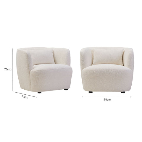 Bruge Textured Cream Curved Chair