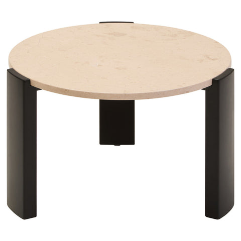 Palermo Round Cream Marble Top Small Coffee Table