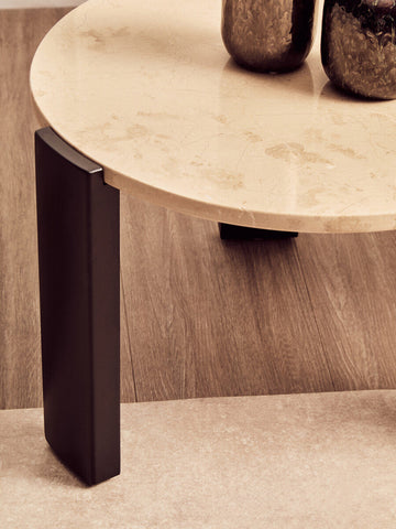 Palermo Round Cream Marble Top Small Coffee Table