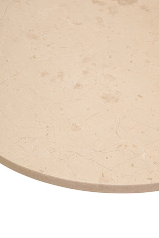 Palermo Round Cream Marble Top Small Coffee Table