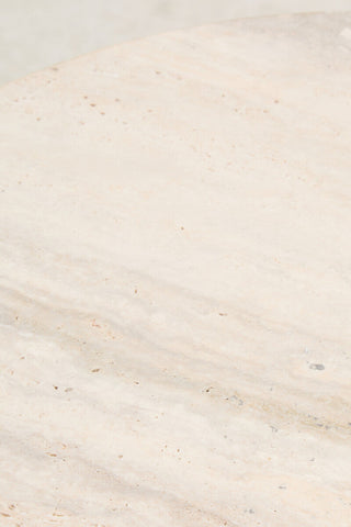 Palermo Travertine Top Round Side Table