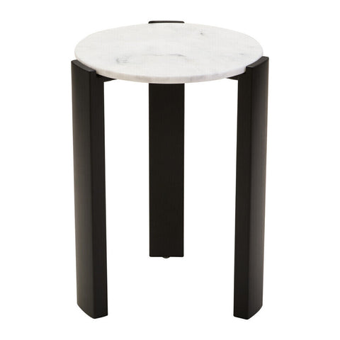 Palermo White Marble Top Round Side Table