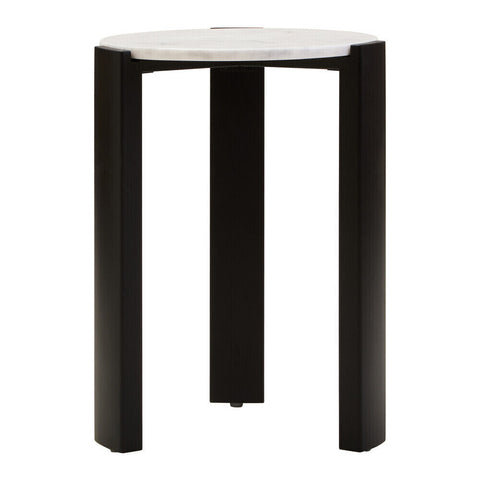 Palermo White Marble Top Round Side Table