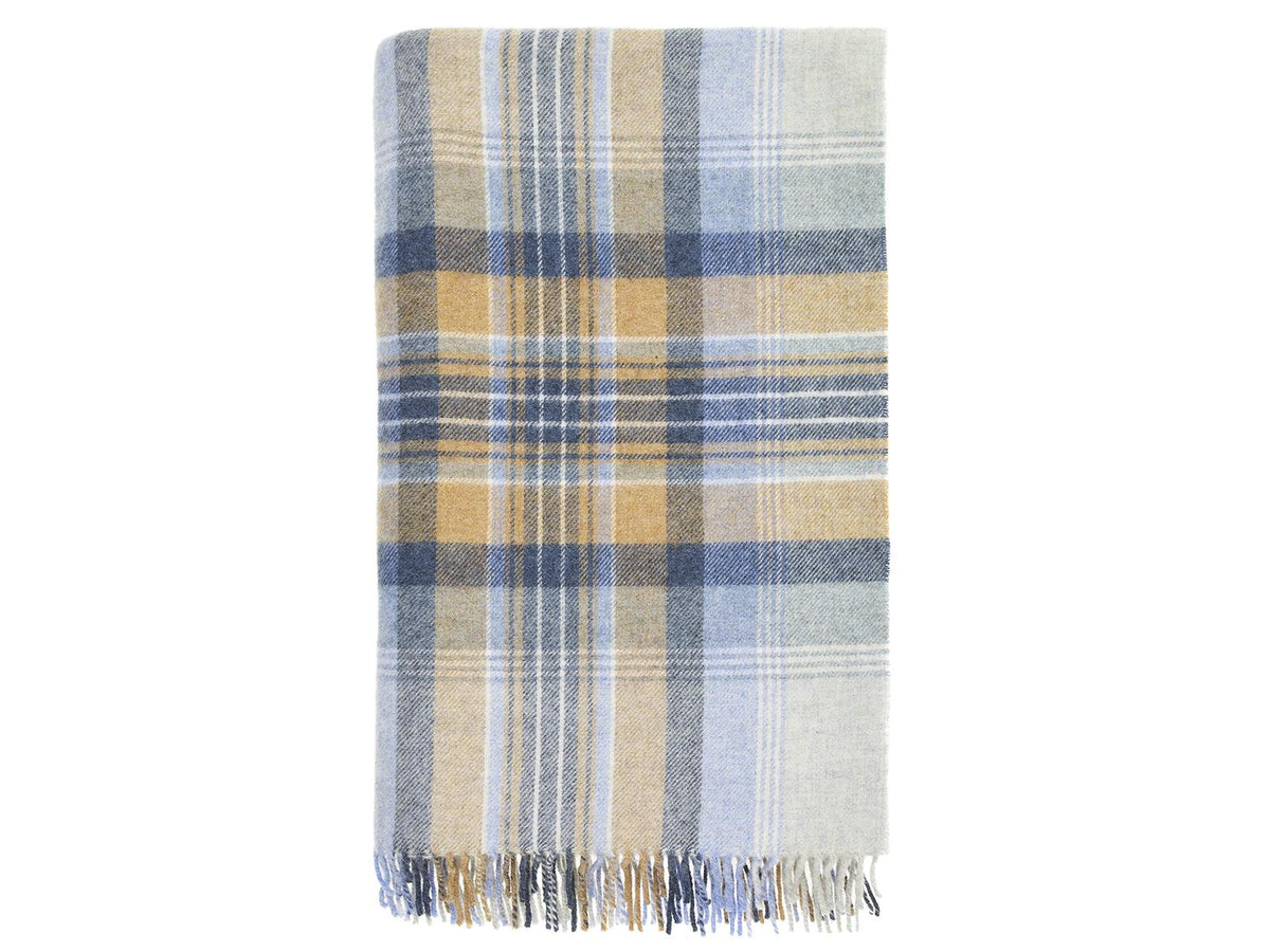 Kintyre Shetland Pure New Wool Throw - Blue