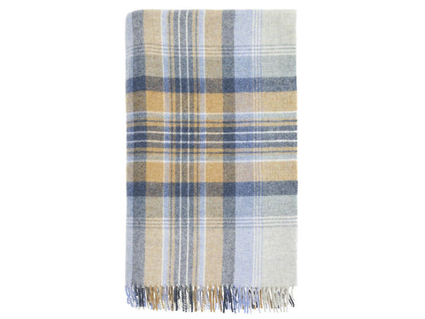 Kintyre Shetland Pure New Wool Throw - Blue
