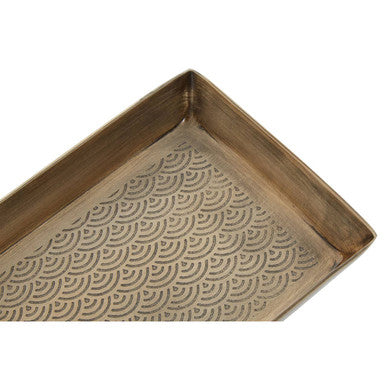 Allegra Gold Finish Etched Detail Aluminium Tray