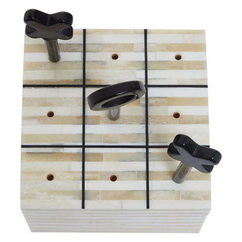 Churchill Games Cream and Black Bone Noughts & Crosses