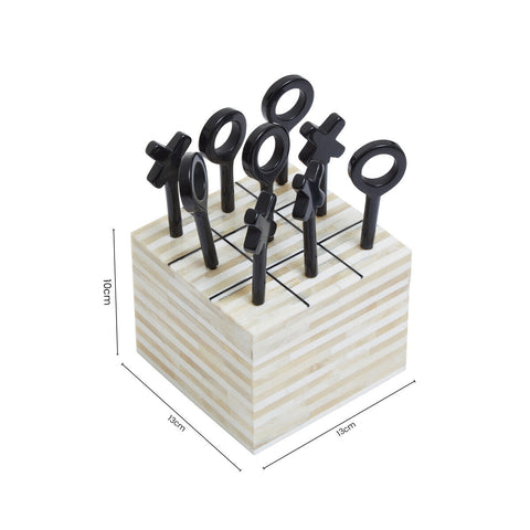 Churchill Games Cream and Black Bone Noughts & Crosses