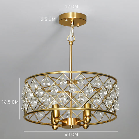 HOMCOM 51 Crystallite Four-Bulb Chandelier - Gold-Tone