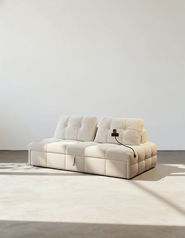 Ivanov Two Seater Sofa Bed, With Side Smart Phone Holder