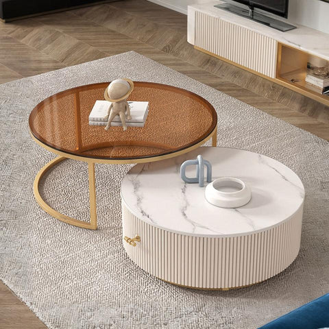 Anastasia Nesting Coffee Table, Glass