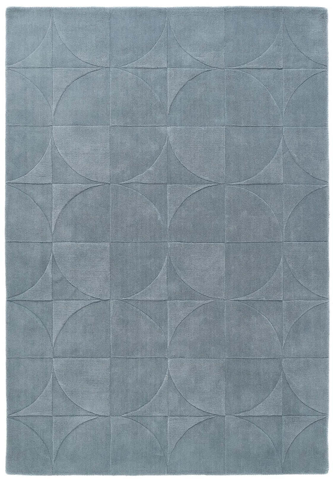 Penny Duck Egg Blue Geometric Wool Rug