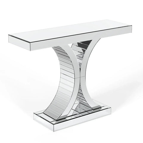 43.3'' Mirrored Glass Console Door Entryway Display Table