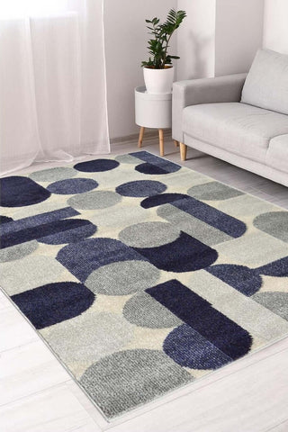 Villa Blue Abstract Rug