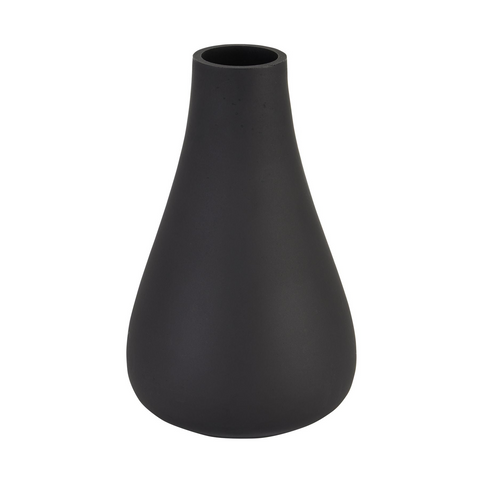 Black Tapered  Short Glass Vase