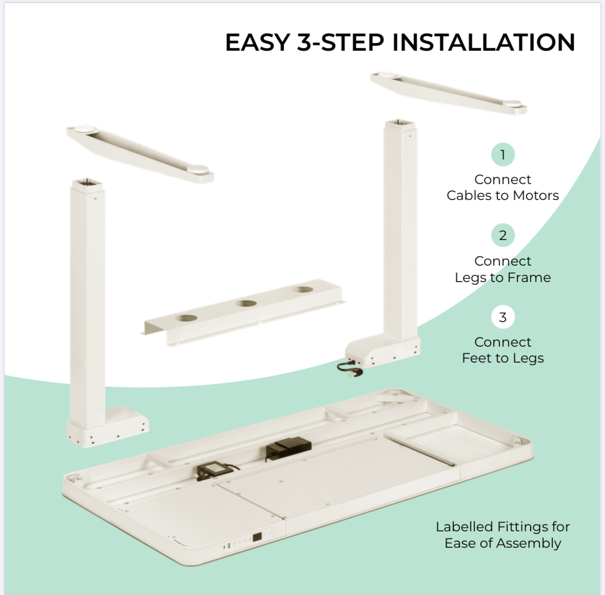 E-Max Electric Height Adjustable Desk White (Glass Top) – Purus Life