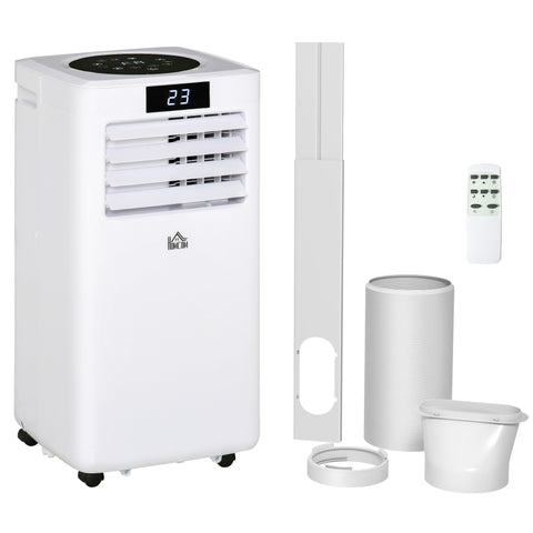 HOMCOM 10000 BTU Air Conditioning Unit, 3-in-1 Portable Air Conditioner, Dehumidifier, Cooling Fan with Remote Control, Digital Display, 2 Speeds, 24H Timer, Window Venting Kit, 22m\'c2\'b2