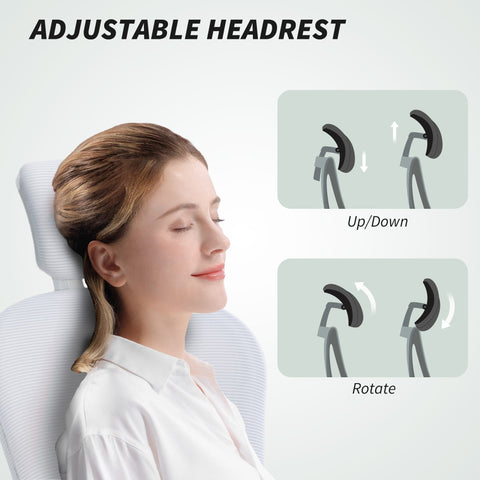 Vinsetto Multi-Adjustable Office Chair, with Lumbar Support, Headrest and Mesh Back - White