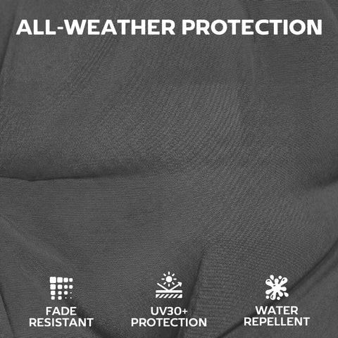 Outsunny Patio Chair Cushions Set of 4, Waterproof Non-Slip Lounge Chair Cushions, 112x53cm, Dark Grey