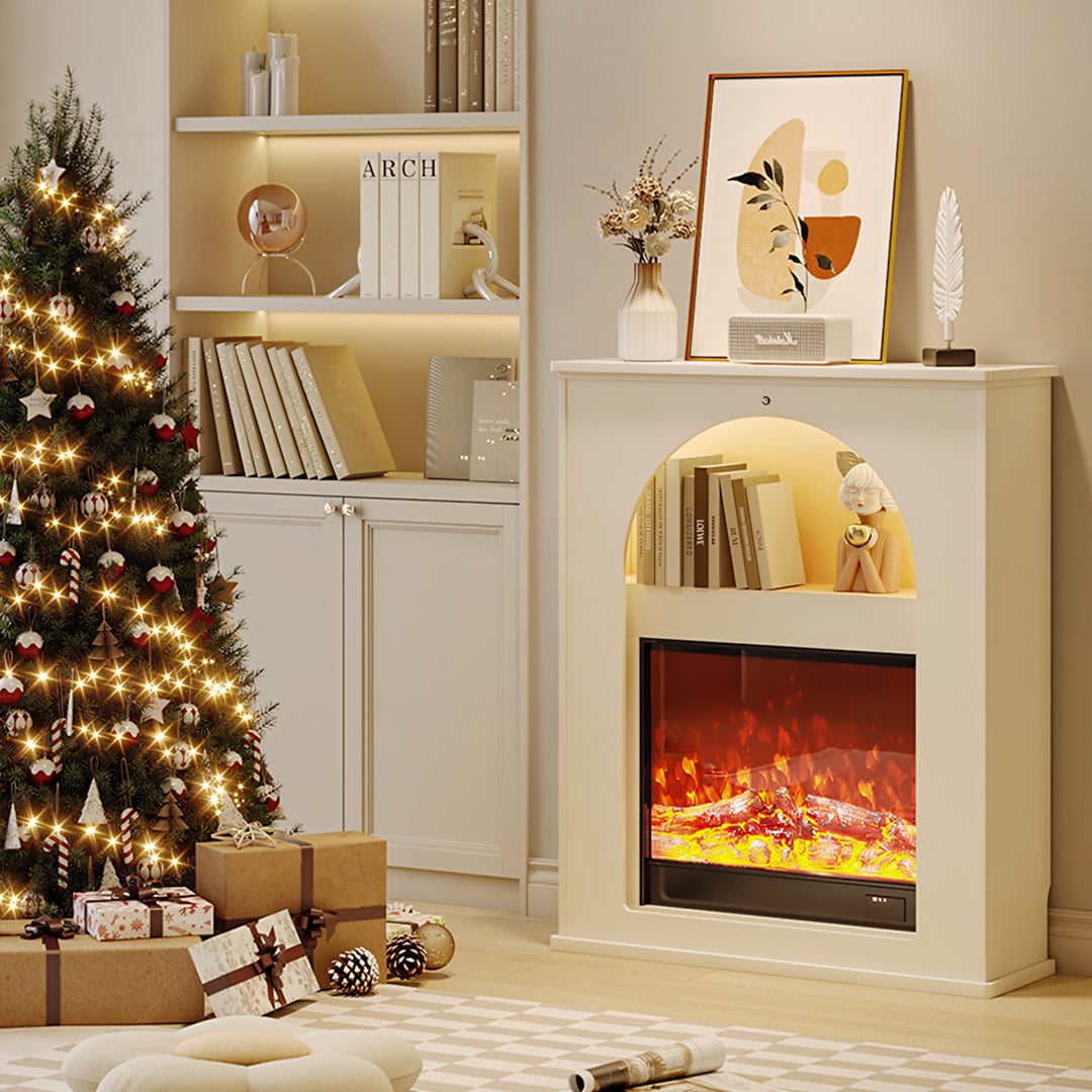 Slimline Console Table With LED Light And Fake Fireplace