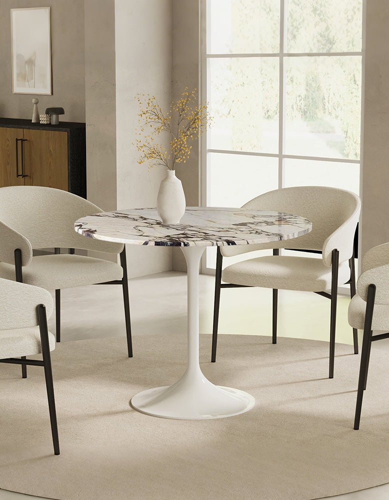Langenfeld Round Dining Table, Marble