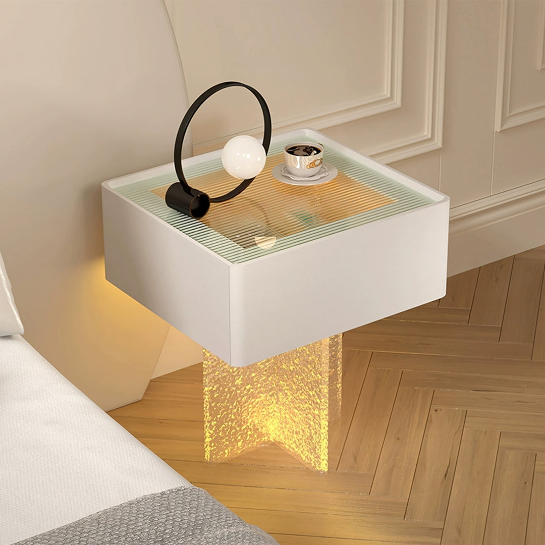 Gibbons Bedside Table With Storage & Light Strip