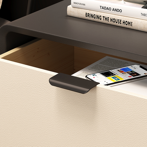 Adonis Bedside Table, Black & Cream