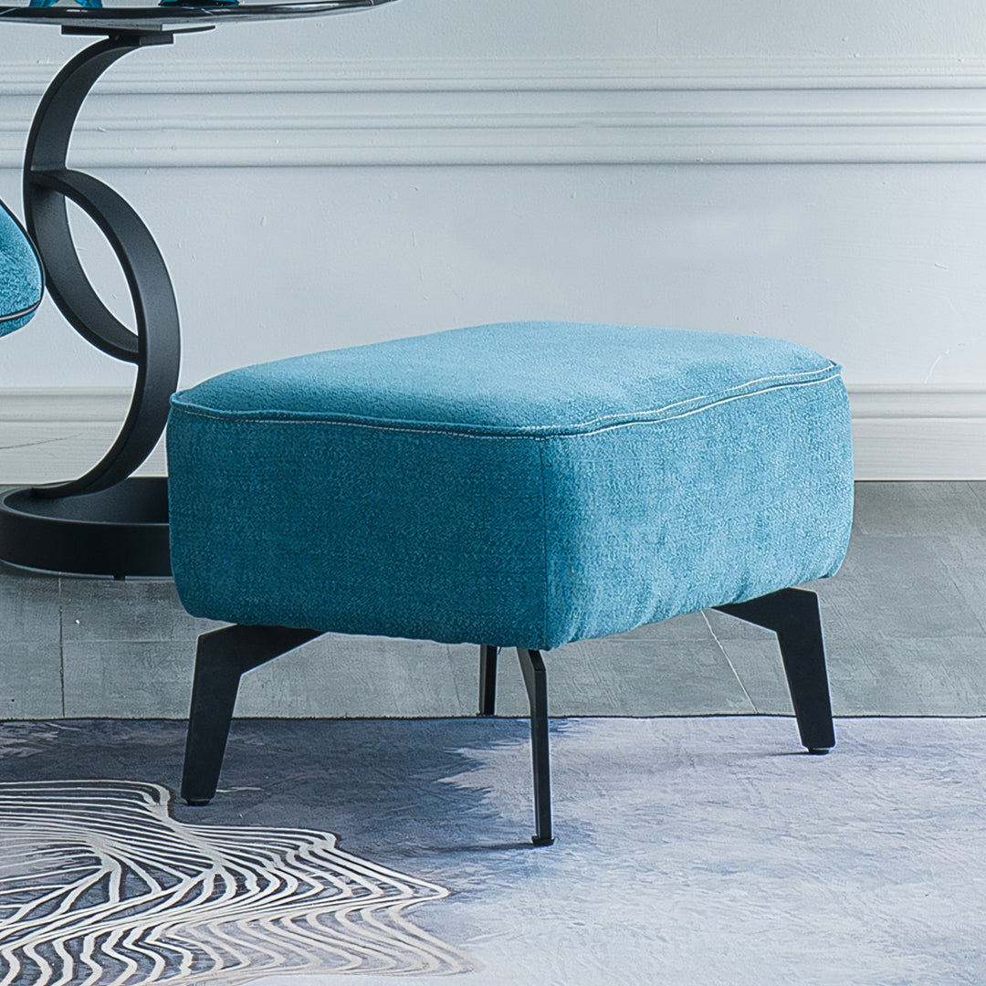 Gallo Swivel Lounge Chair With Footstool, Blue