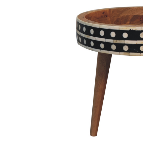Artisan Furniture Solid Mango Wood Mini Pattern Nordic End Table