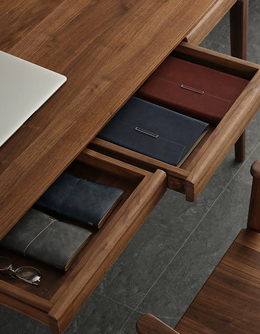 Boucher Office Desk With Storage, Solid Wood