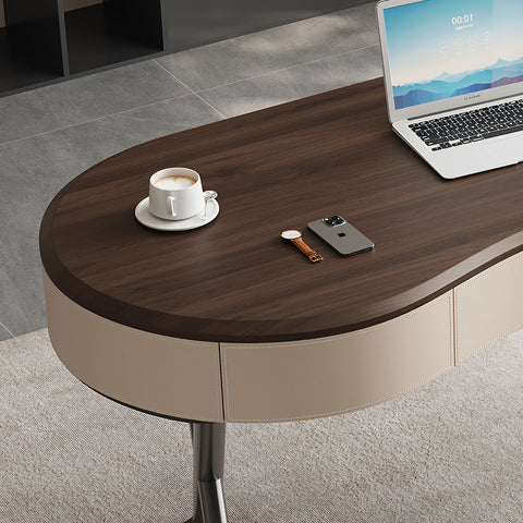 Saanvi Modern Office Desk For Home, Curved Office Desk
